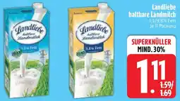 Edeka Landliebe haltbare Landmilch Angebot