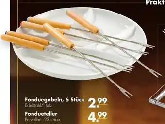 Handelshof Fonduegabeln, 6 Stück / Fondueteller 23cm Angebot