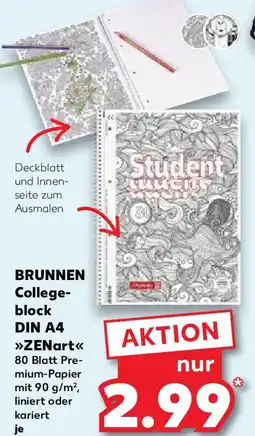 Kaufland BRUNNEN College-block DIN A4 ZENart Angebot