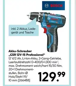 Hellweg Bosch akku-schrauber gsr 12v-15 professional Angebot