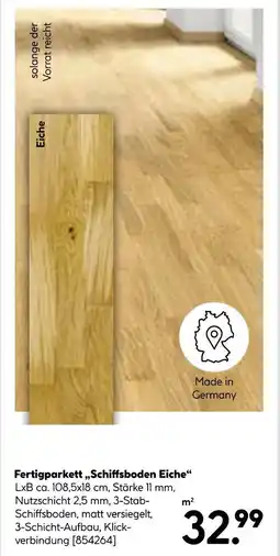 Hellweg Fertigparkett schiffsboden eiche Angebot