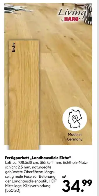 Hellweg Haro fertigparkett landhausdiele eiche Angebot