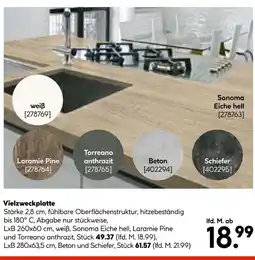 Hellweg Vielzweckplatte weiß Angebot