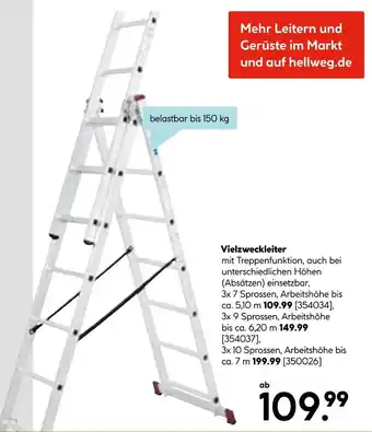 Hellweg Vielzweckleiter 3x7 sprossen Angebot