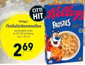CITTI Markt Kellogg's Frühstückscerealien Angebot