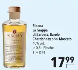 CITTI Markt Sibona La Grappa di Barbera, Barolo, Chardonnay oder Moscato 40% Vol. Angebot