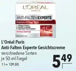 CITTI Markt L'Oréal Paris Anti-Falten Experte Gesichtscreme Angebot