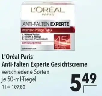 CITTI Markt L'Oréal Paris Anti-Falten Experte Gesichtscreme Angebot