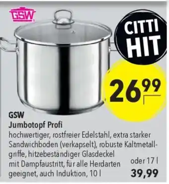 CITTI Markt GSW Jumbotopf Profi Angebot