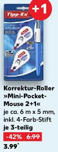 Kaufland Tipp-Ex Korrektur-Roller Mini-Pocket Mouse 2+1 Angebot