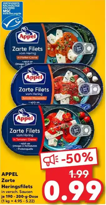 Kaufland APPEL Zarte Heringsfilets Angebot