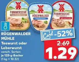 Kaufland RÜGENWALDER MÜHLE Teewurst oder Leberwurst Angebot
