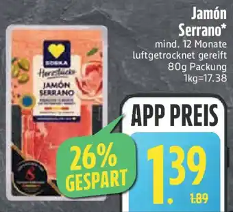 Edeka Edeka Herzstücke Jamón Serrano Angebot