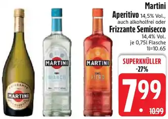 Edeka Martini Aperitivo oder Frizzante Semisecco Angebot