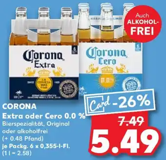 Kaufland CORONA Extra oder Cero 0.0 % Angebot
