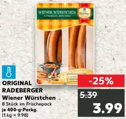 Kaufland ORIGINAL RADEBERGER Wiener Würstchen Angebot