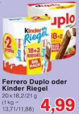 Jawoll Ferrero Duplo oder Kinder Riegel Angebot