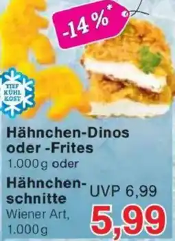Jawoll Hähnchen-Dinos oder Frites oder Hähnchenschnitte Angebot