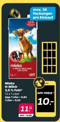 NETTO Mleko H-Milch 3,5% Fett Angebot