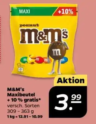 NETTO M&M's Maxibeutel + 10% gratis Angebot