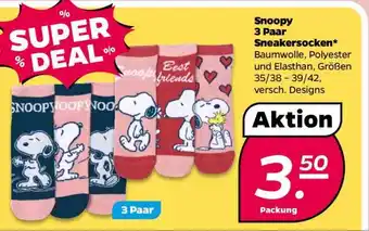 NETTO Snoopy 3 Paar Sneakersocken Angebot