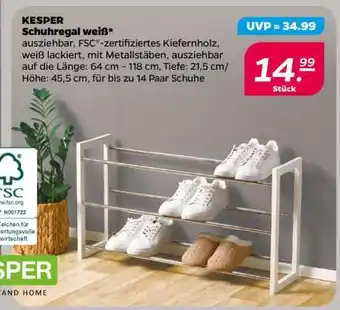 NETTO KESPER Schuhregal weiß Angebot