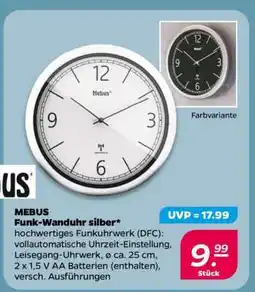 NETTO MEBUS Funk-Wanduhr silber Angebot