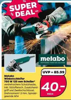 NETTO Metabo Winkelschleifer 750 W 125 mm Scheibe Angebot