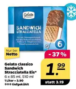 NETTO Gelato classico Sandwich Stracciatella Eis Angebot