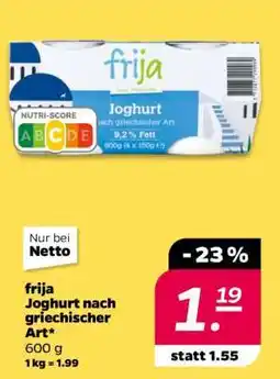 NETTO frija Joghurt nach griechischer Art Angebot