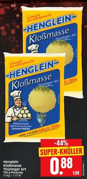 Edeka Herkules Henglein Kloßmasse Thüringer Art 750g Angebot