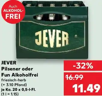 Kaufland JEVER Pilsener oder Fun Alkoholfrei Angebot