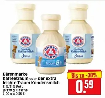 Edeka Herkules Bärenmarke Kaffeetraum oder der extra leichte Traum Kondensmilch 170g Angebot