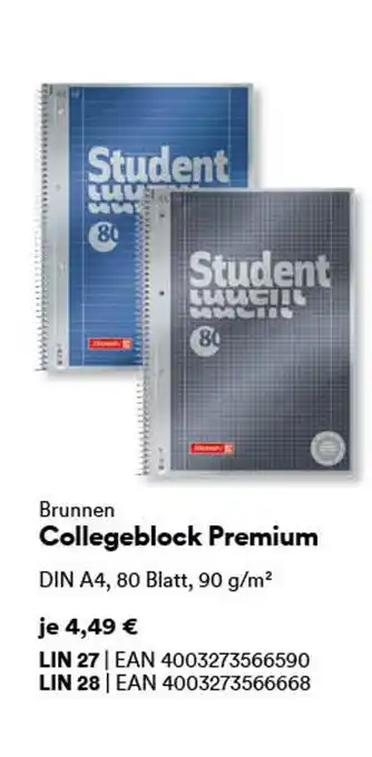 Thalia Brunnen collegeblock premium Angebot