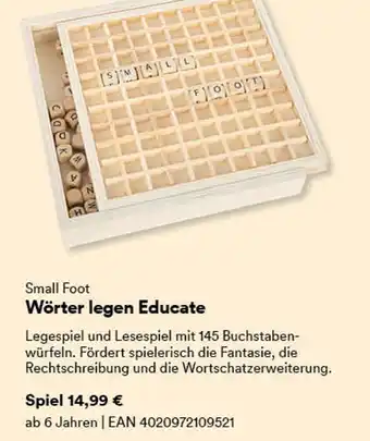 Thalia Small foot wörter legen educate Angebot