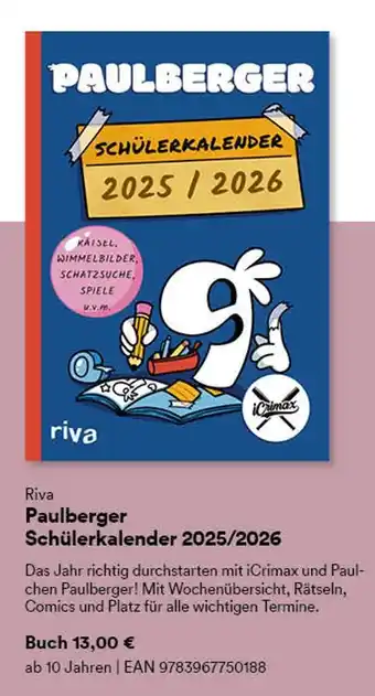 Thalia Riva paulberger schülerkalender 2025/2026 Angebot