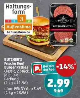 PENNY Butcher's frische beef burger patties classic Angebot