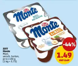 PENNY Zott monte white milchcreme Angebot