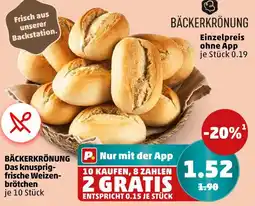 PENNY Bäckerkrönung das knusprig-frische weizenbrötchen Angebot