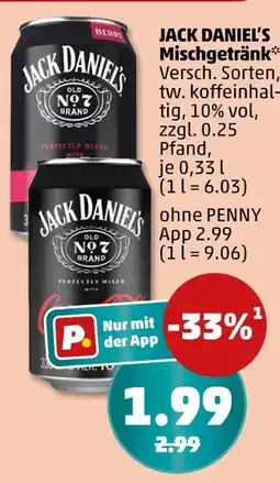 PENNY Jack daniel's mischgetränk Angebot