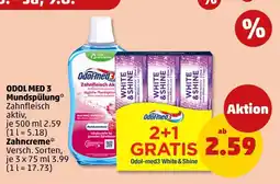 PENNY Odol med 3 mundspülung oder zahncreme Angebot