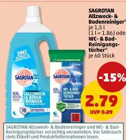 PENNY Sagrotan allzweck- & bodenreiniger oder wc- & bad- reinigungstücher Angebot