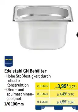 METRO METRO PROFESSIONAL Edelstahl GN Behälter Angebot