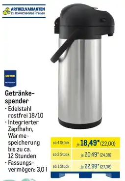 METRO METRO PROFESSIONAL Getränkespender Angebot