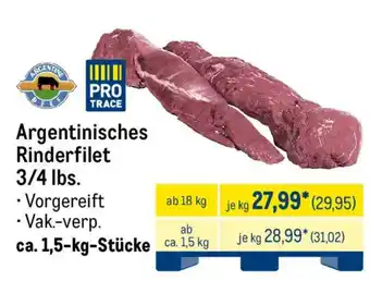 METRO Argentinisches Rinderfilet 3/4 lbs. Angebot