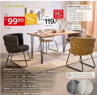 XXXLutz Linea natura esstisch oder stuhl Angebot