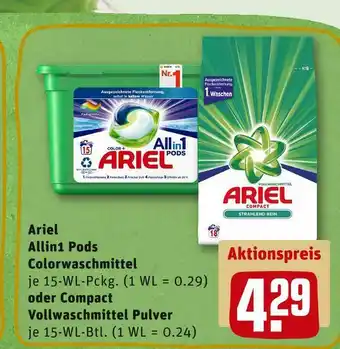 REWE Ariel allin1 pods oder compact Angebot