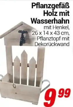 CENTERSHOP Pflanzgefäß Holz mit Wasserhahn Angebot