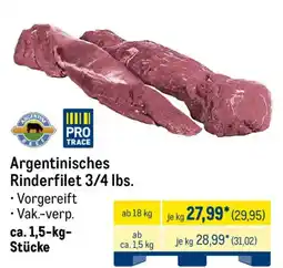 METRO Argentinisches Rinderfilet 3/4 lbs. Angebot
