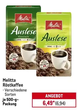 METRO Melitta Röstkaffee Angebot